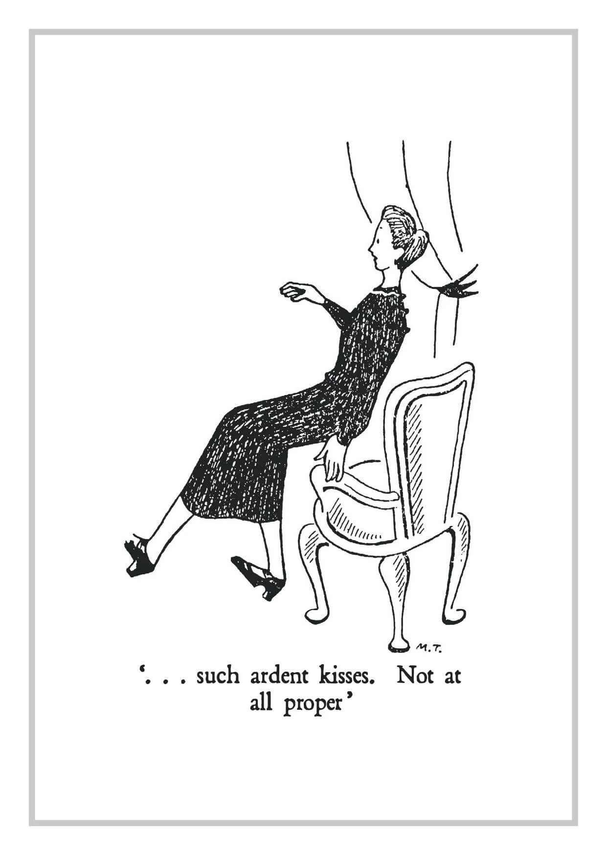 Miss Pettigrew postcards: 'such ardent kisses'